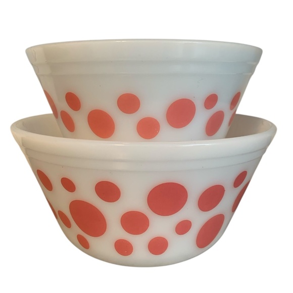 Federal Glass Other - PUROLATOR SHIPPING: Vintage HTF Federal Glass Pink Dot Bowls 7” and 8”